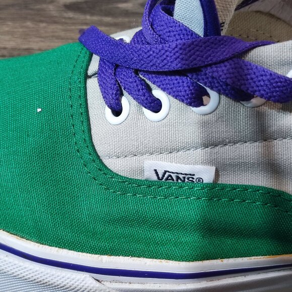 Vans Custom Design Skateboarder Sneakers Men's 11 Green White  Purple  Canvas - Picture 6 of 11
